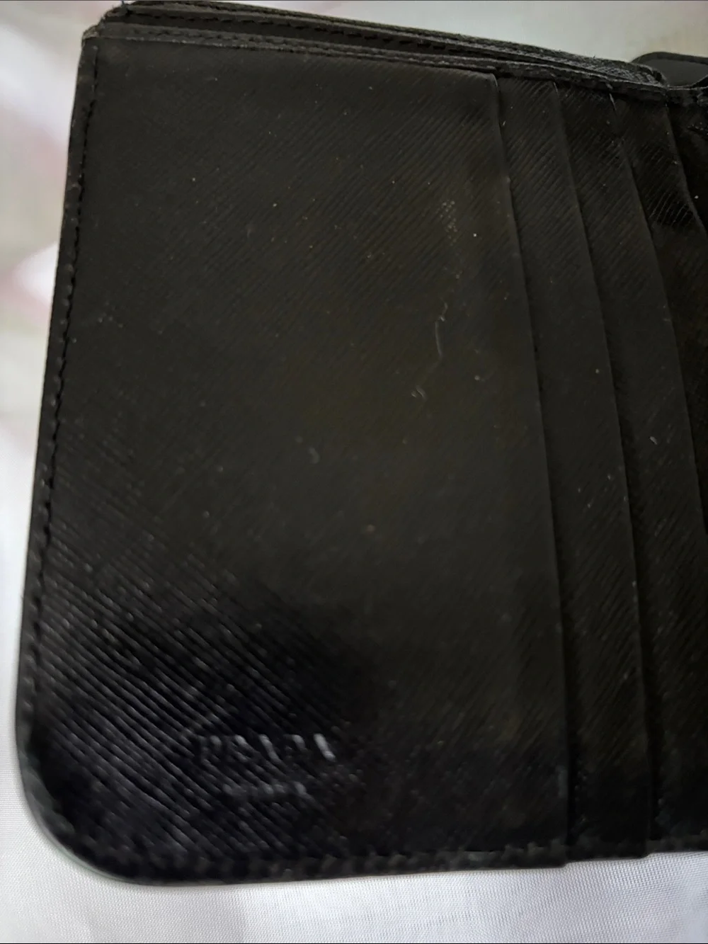 Prada Black Saffiano Leather Zip-Around Wallet